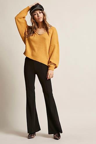 Forever21 Pintucked Flare Pants