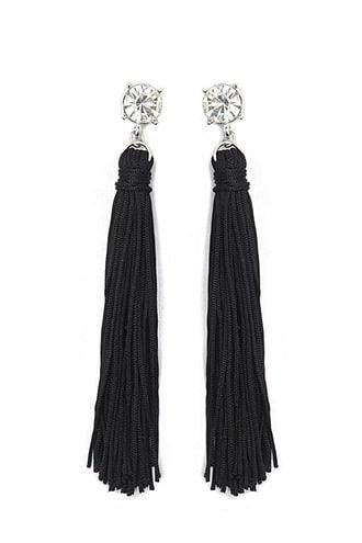 Forever21 Faux Gem Tassel Duster Earrings