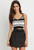 Forever21 Women's  Stripe-pattern Cropped Cami