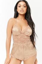 Forever21 Satin Lace Romper