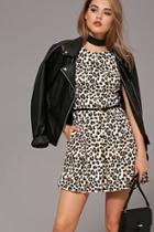 Forever21 Women's  Leopard Print A-line Dress