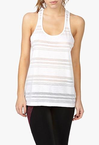 Forever21 Women's  Burnout Stripe Racerback Tank