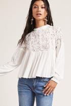 Forever21 Floral Lace Peplum Top