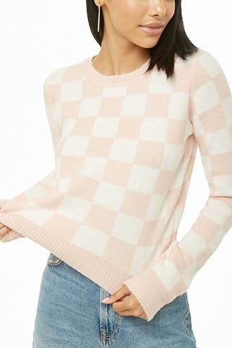 Forever21 Brushed Knit Checkered Sweater