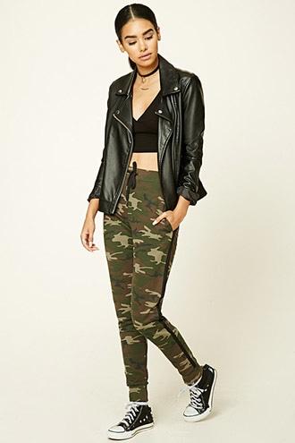 Forever21 Women's  Camo Drawstring Sweatpants