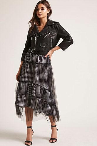 Forever21 Gingham A-line Skirt