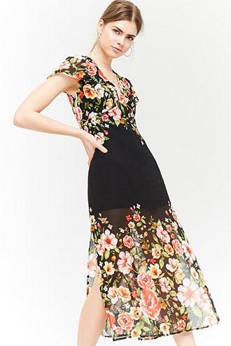 Forever21 Floral Chiffon Dress