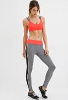 Forever21 Women's  Mesh-paneled Athletic Leggings (charcoal/fiery Red)