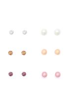 Forever21 Cream Rhinestone Ball Stud Set