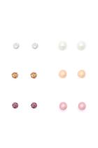 Forever21 Cream Rhinestone Ball Stud Set