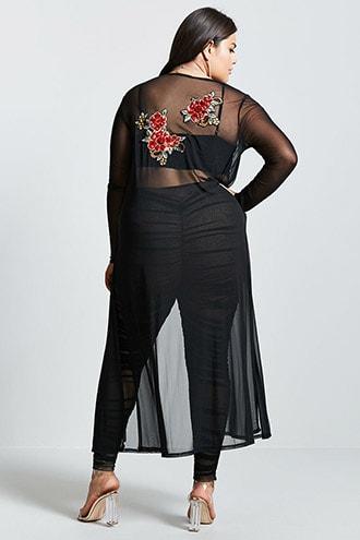 Forever21 Plus Size Sheer Mesh Duster