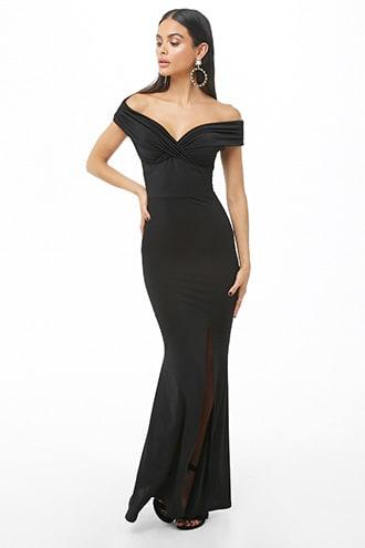 Forever21 Off-the-shoulder Twist-front Gown