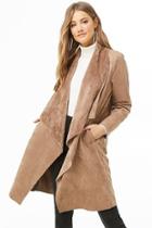 Forever21 Drape-front Faux Suede Jacket