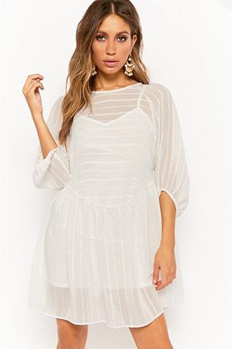 Forever21 Oh My Love Sheer Striped Dress