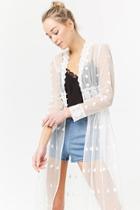 Forever21 Sheer Plunging Embroidered Lace Duster