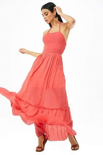 Forever21 Gauze Woven Halter Maxi Dress