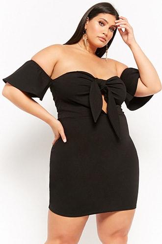 Forever21 Plus Size Tie-front Cutout Bodycon Dress