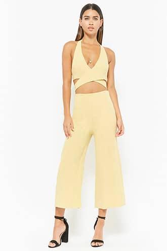 Forever21 Halter Crop Top & Culotte Pants Set