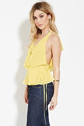 Forever21 Women's  Ruffled V-neck Top