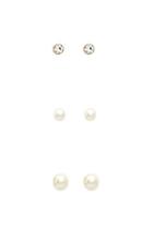 Forever21 Faux Pearl Dual Stud Set