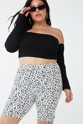 Forever21 Plus Size Leopard Print Biker Shorts