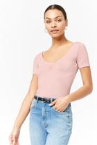 Forever21 Stretch-knit Ruched Tee