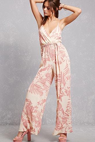 Forever21 Floral Surplice Jumpsuit