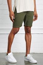21 Men Men's  Olive Clean Wash Denim Shorts
