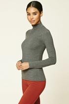 Forever21 Women's  Charcoal Turtleneck Knit Top