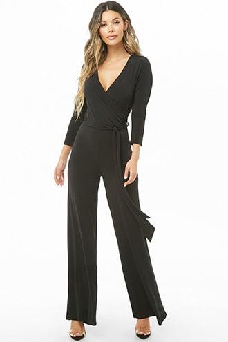 Forever21 Wide Leg Surplice Jumpsuit