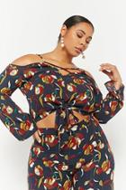 Forever21 Plus Size Floral Print Open-shoulder Top