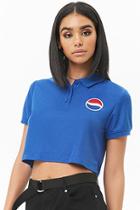 Forever21 Pepsi Cropped Polo Shirt