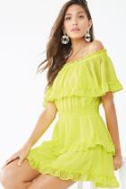 Forever21 Off-the-shoulder Ruffle-trim Dress