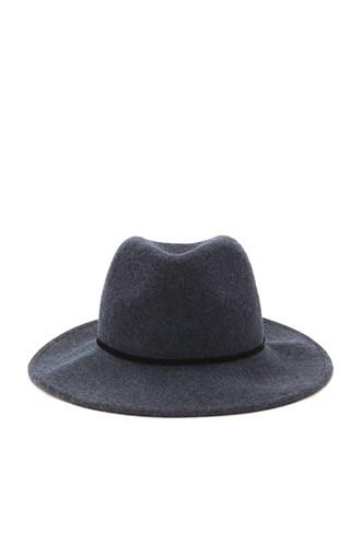 Forever21 Women's  Navy Classic Wool Fedora