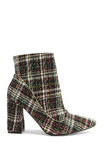 Forever21 Privileged Plaid Knit Booties