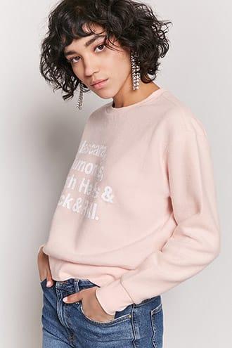 Forever21 Fleece Knit Graphic Sweatshirt