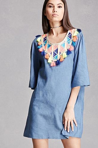 Forever21 Velzera Chambray Mini Dress