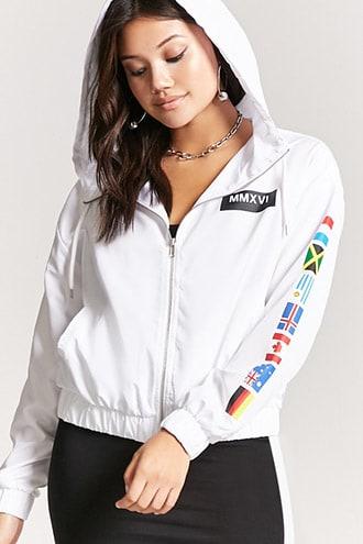 Forever21 Worldwide Graphic Windbreaker