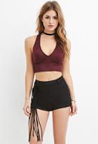 Forever21 Women's  Fringed Faux Suede Shorts