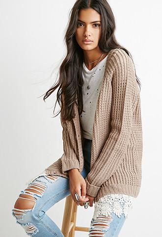 Forever21 Crochet-trimmed Cardigan