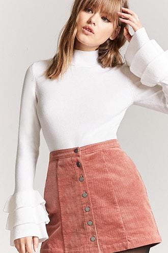 Forever21 Ruffled Trumpet Sleeve Sweater