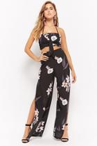 Forever21 Floral Print Cropped Cami & Pants Set