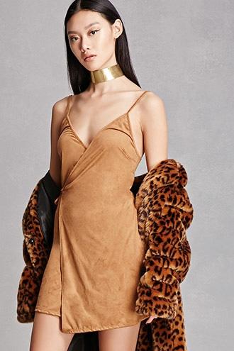 Forever21 Faux Suede Wrap Dress