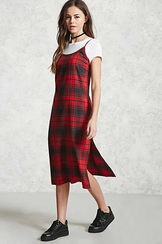 Forever21 Contemporary Plaid Cami Dress