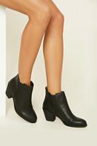 Forever21 Women's  Black Faux Leather Booties