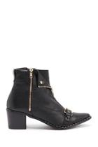 Forever21 Faux Leather Studded Ankle Boots