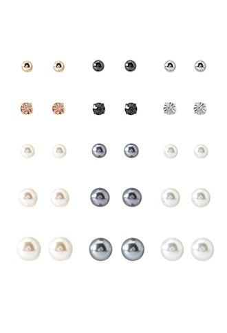 Forever21 Peach & Cream Faux Pearl Earring Set