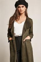 Forever21 Longline Faux Suede Cardigan