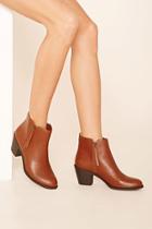 Forever21 Women's  Brown Zippered Ankle Booties