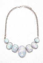 Forever21 Faux Stone Statement Necklace (blue/silver)